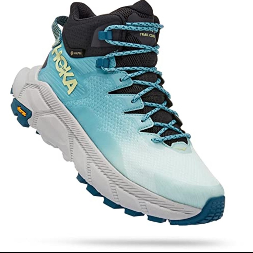 HOKA ONE WOMEN'S TRAIL CODE GTX HIKING BOOTS BLUE GLASS COASTAL SHADE